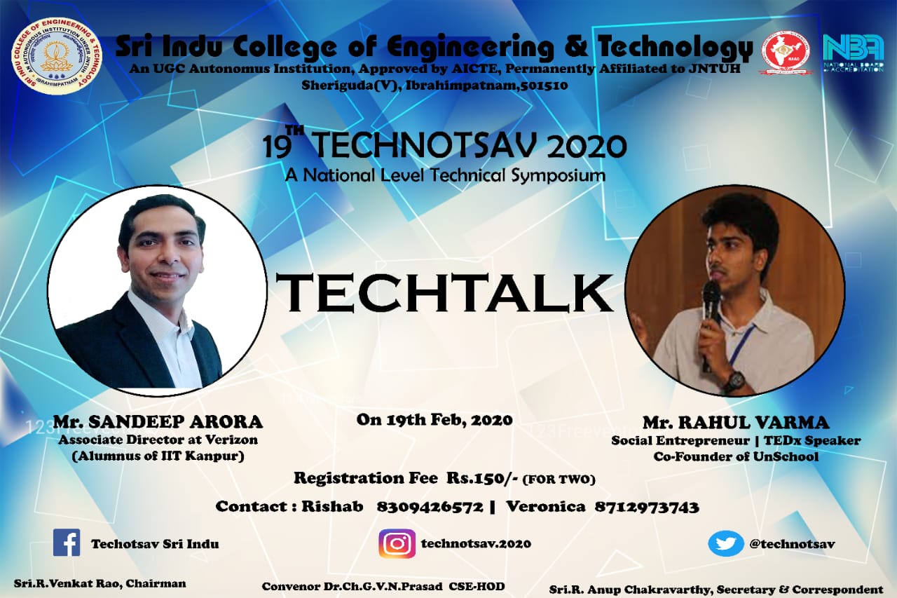 19th TECHNOSTAV 2020 – Sri Indu College of Engineering & Technology